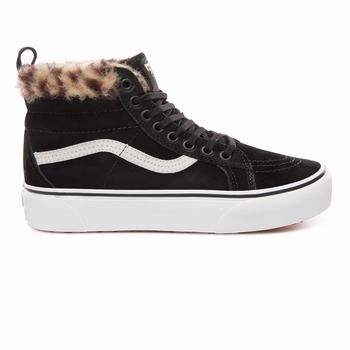 Vans Sk8-Hi Platform Mte - Naisten Korkeavartiset tennarit - Mustat/Leopardi